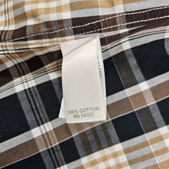 Banana Republic Non-Iron Tailored Slim Fit Plaid Long Sleeve Shirt - Size Medium - Picture 10 of 10